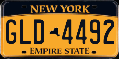 NY license plate GLD4492