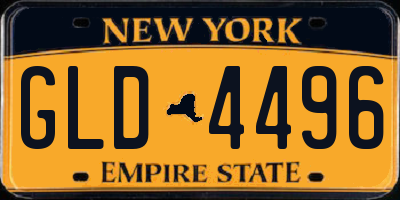 NY license plate GLD4496