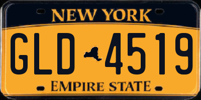 NY license plate GLD4519