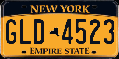 NY license plate GLD4523