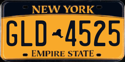 NY license plate GLD4525