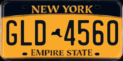 NY license plate GLD4560