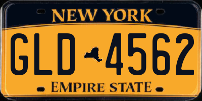 NY license plate GLD4562