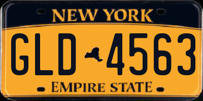 NY license plate GLD4563