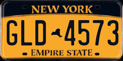 NY license plate GLD4573
