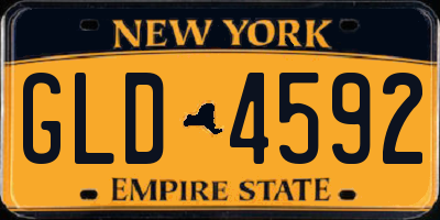 NY license plate GLD4592