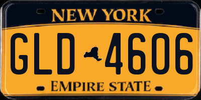 NY license plate GLD4606