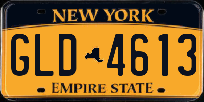 NY license plate GLD4613