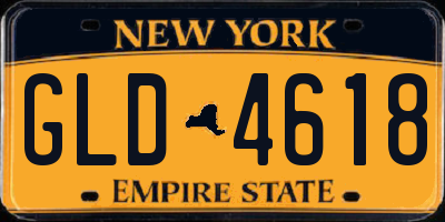 NY license plate GLD4618
