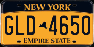 NY license plate GLD4650