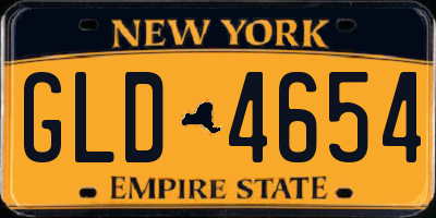 NY license plate GLD4654