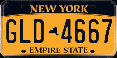 NY license plate GLD4667