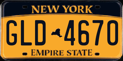 NY license plate GLD4670