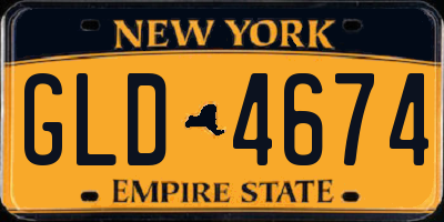 NY license plate GLD4674