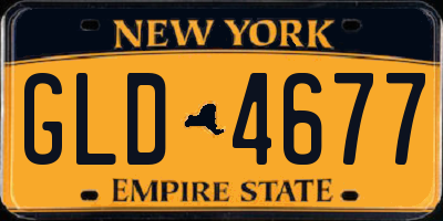 NY license plate GLD4677