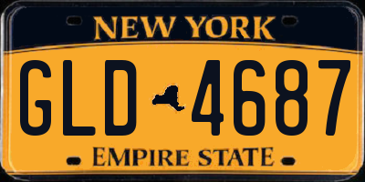 NY license plate GLD4687