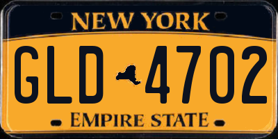 NY license plate GLD4702
