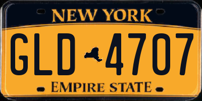 NY license plate GLD4707