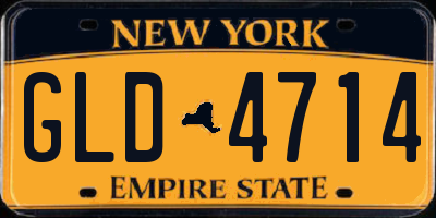 NY license plate GLD4714