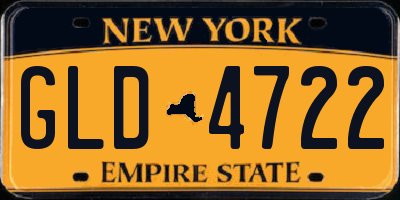 NY license plate GLD4722