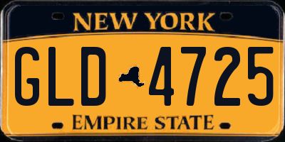 NY license plate GLD4725