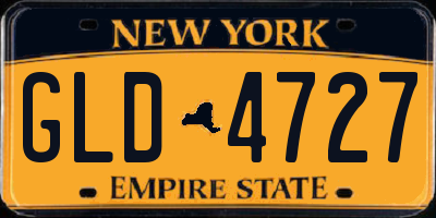 NY license plate GLD4727