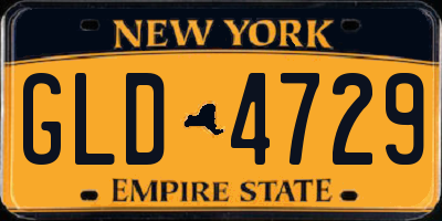NY license plate GLD4729
