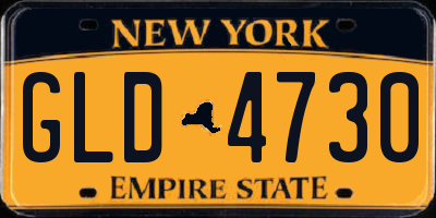 NY license plate GLD4730