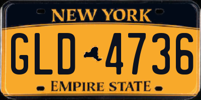 NY license plate GLD4736
