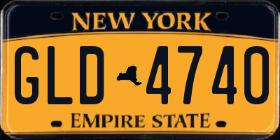 NY license plate GLD4740