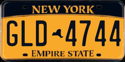 NY license plate GLD4744