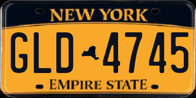 NY license plate GLD4745