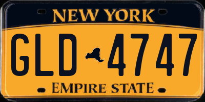 NY license plate GLD4747