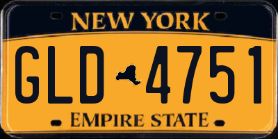 NY license plate GLD4751