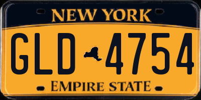 NY license plate GLD4754