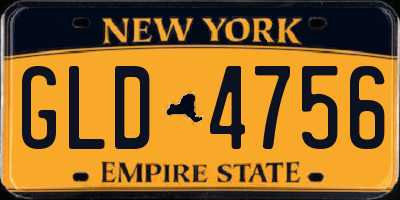 NY license plate GLD4756