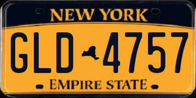 NY license plate GLD4757