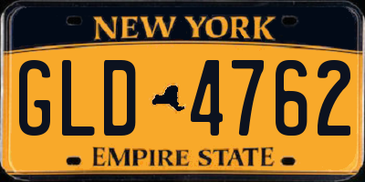 NY license plate GLD4762