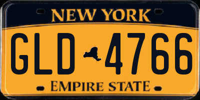 NY license plate GLD4766