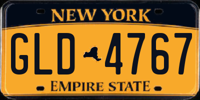 NY license plate GLD4767