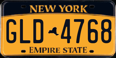 NY license plate GLD4768