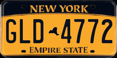 NY license plate GLD4772