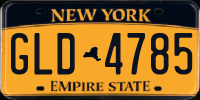 NY license plate GLD4785