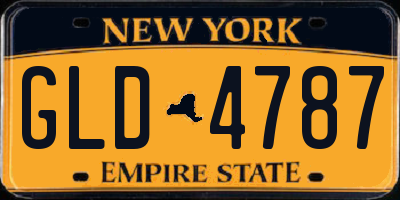 NY license plate GLD4787