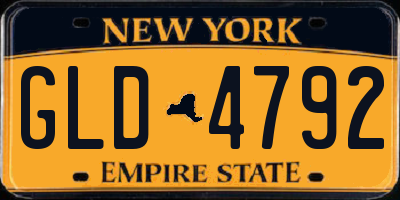 NY license plate GLD4792