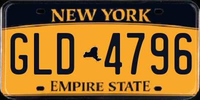 NY license plate GLD4796