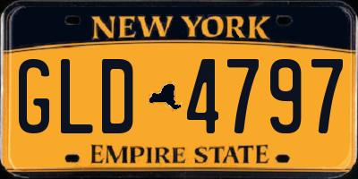 NY license plate GLD4797