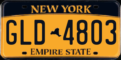 NY license plate GLD4803