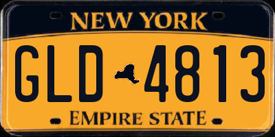 NY license plate GLD4813