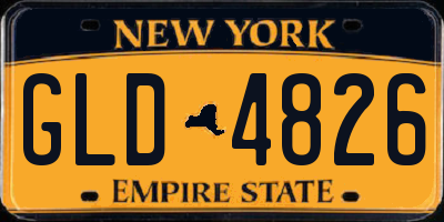 NY license plate GLD4826